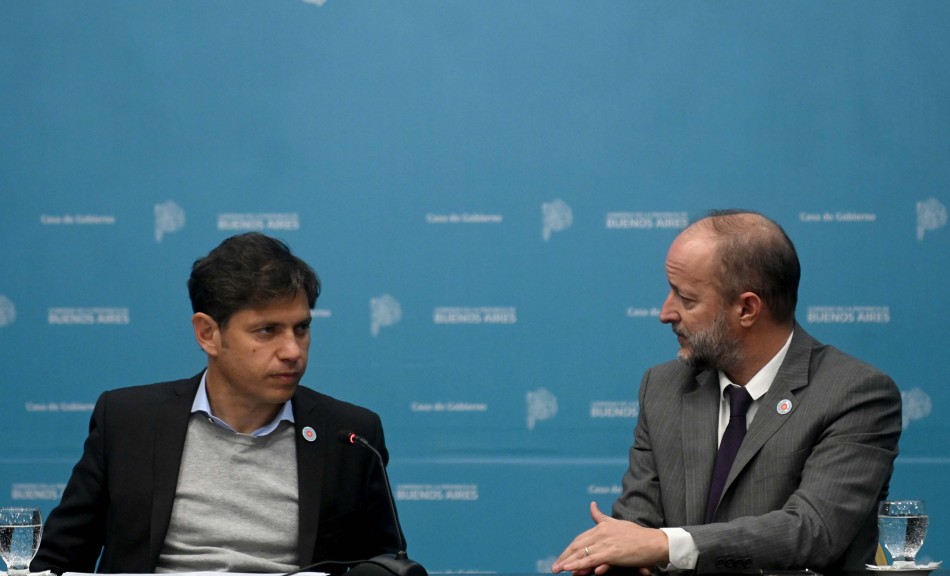 El gobernador Axel Kicillof y el jefe de Gabinete bonaerense, Martín Insaurralde.