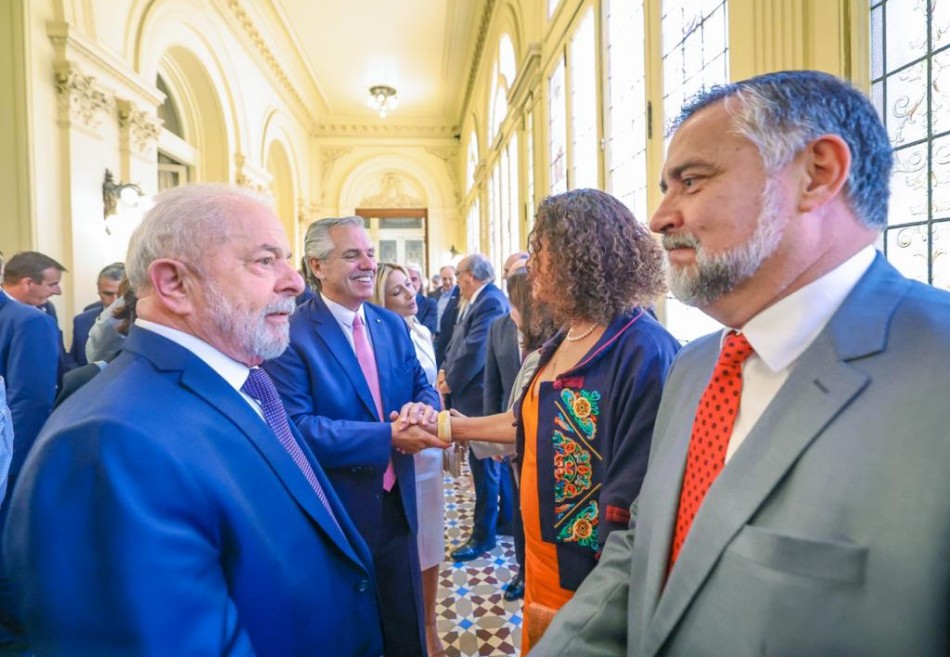 Lula y Pimenta en la bilateral que el presidente brasileño tuvo con su gabinete en la Casa Rosada.