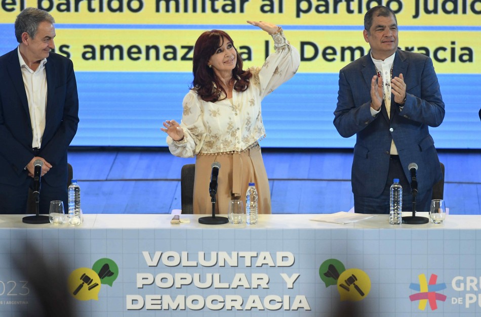 José Luis Rodríguez Zapatero, Cristina Kirchner y Rafael Correa.