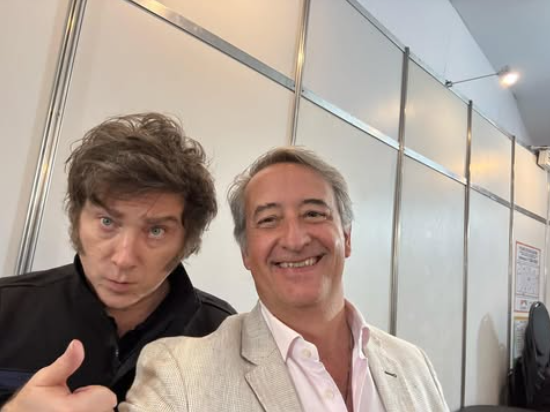 Los libertarios Javir Milei y Nicolás Mayoraz.