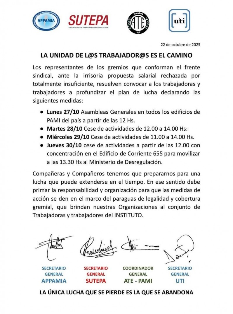 Gerentes libertarios del Pami se otorgan aumentos millonarios mientras el Gobierno ofrece menos del 1% a los empleados