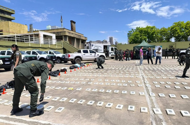 Los 956 kilos de cocaína secuestrados tras la detención del prófugo Brian Bilbao.