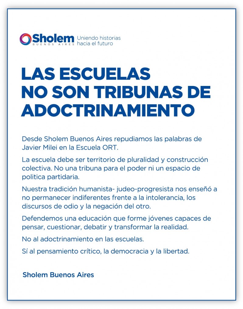 Pases de factura en la DAIA por el papelón de Milei en ORT
